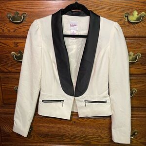 Candie's Women's Ivory and Black Blazer